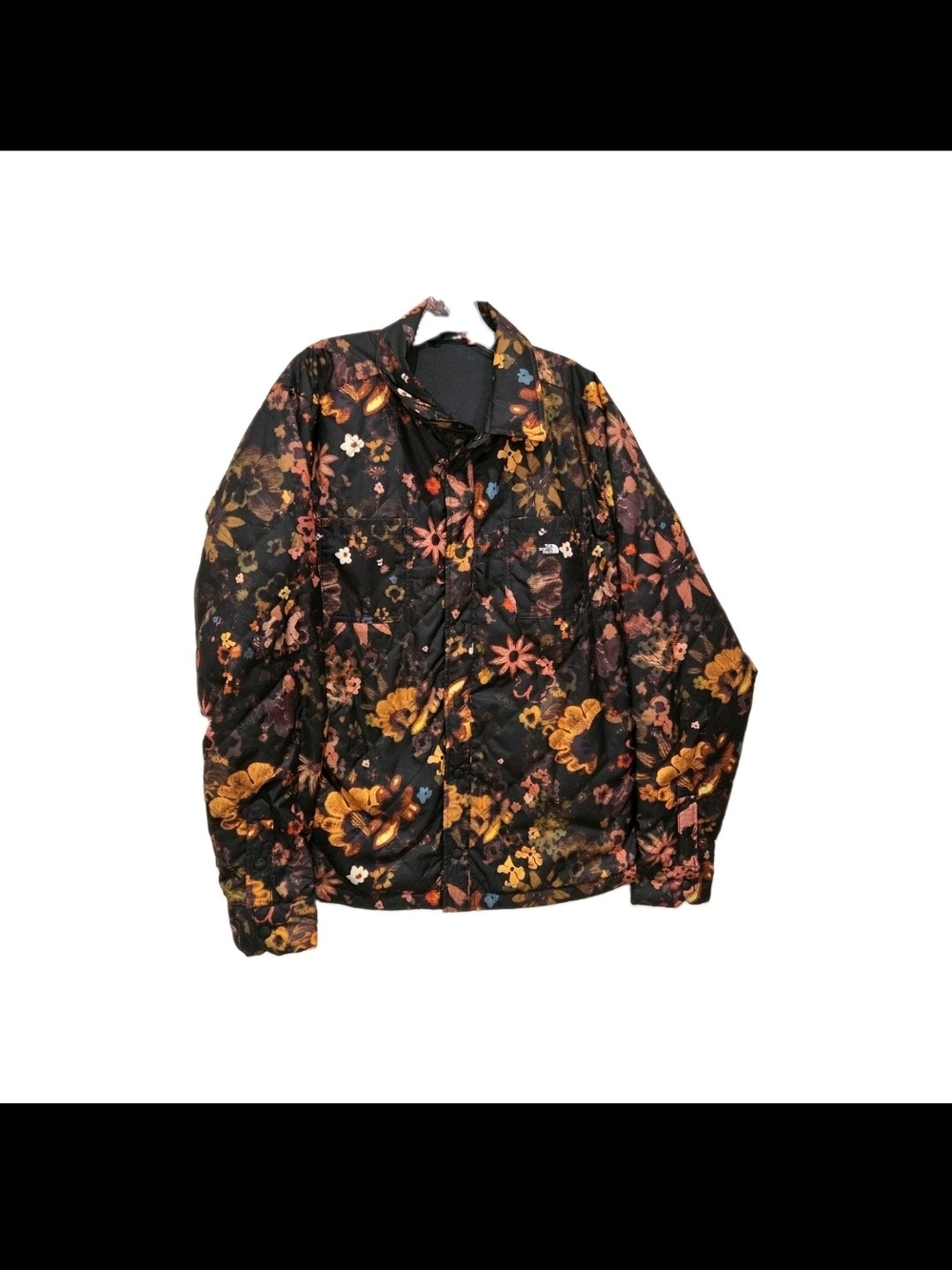 The North Face Men's Black  Floral Quilted Puffer Jacket